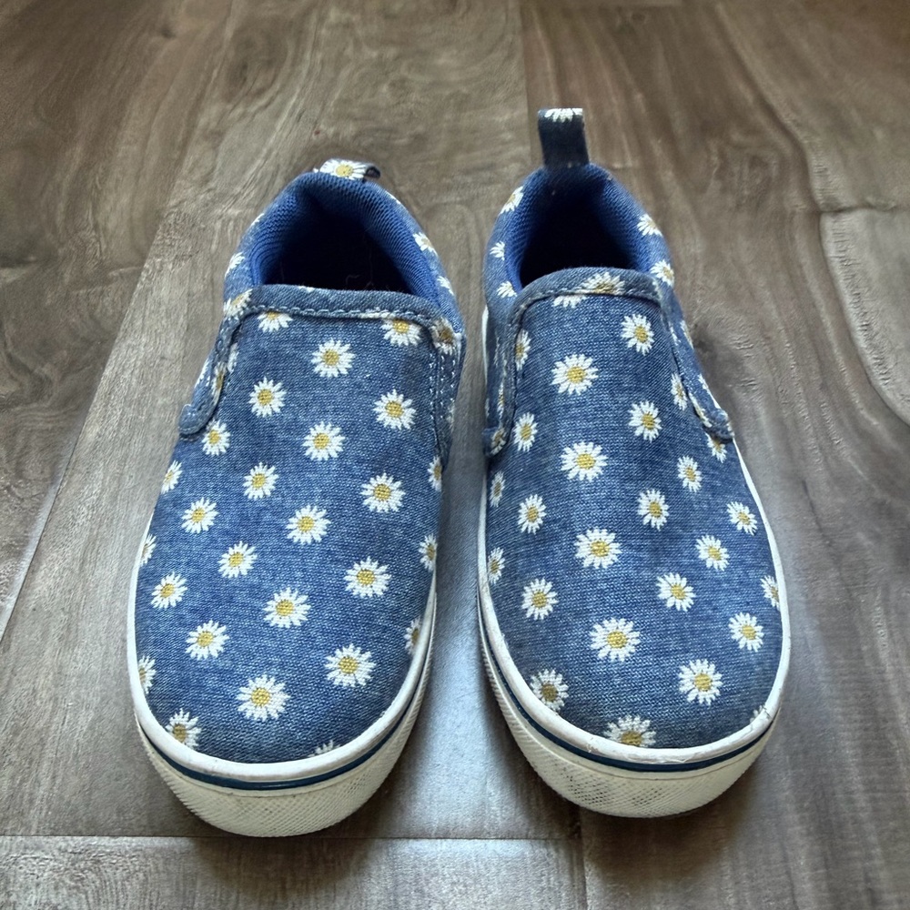 Wonder Nation Blue Daisy Kids Slip-On Sneakers